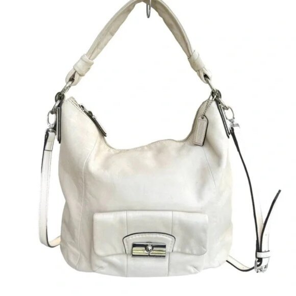 Coach Kristin Ivory Leather Handbag Tote Purse - Picture 1 of 16
